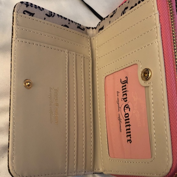 Juicy Couture Taupe Dark Brown Love Never Dies Bifold Wallet Studded Heart NWT - Picture 12 of 16